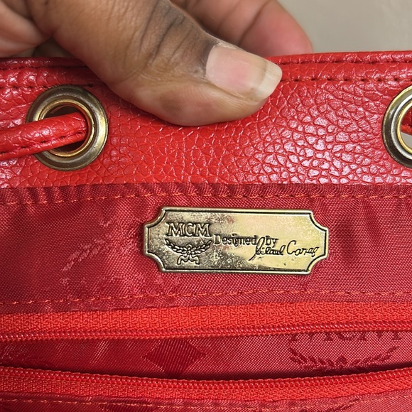 MCM Red Leather Large Backpack Vintage - Picture 13 of 15